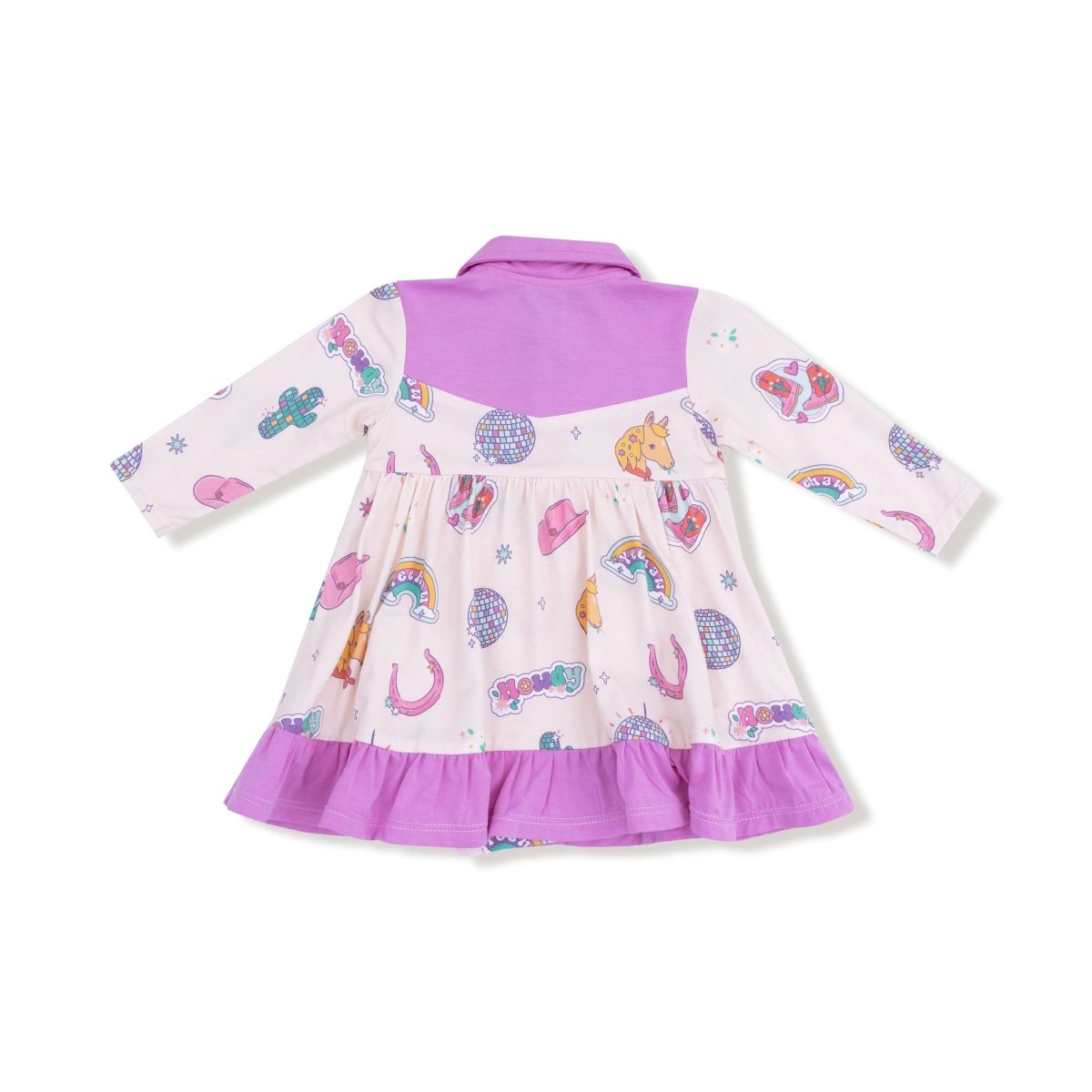 Angel Dear Angel Dear Long Sleeve Cowboy Bodysuit Dress Baby Girls - Everetts Place Boutique - 