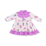 Angel Dear Angel Dear Long Sleeve Cowboy Bodysuit Dress Baby Girls - Everetts Place Boutique - 