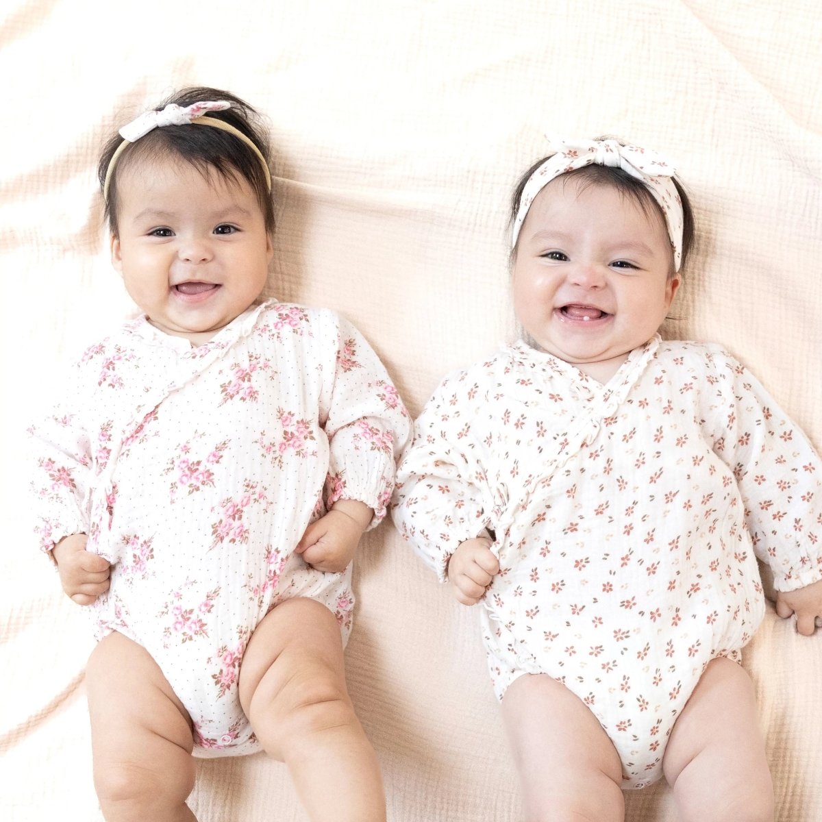 Angel Dear Angel Dear Long Sleeve Kimono Bodysuit With Ruffles - Everetts Place Boutique - 