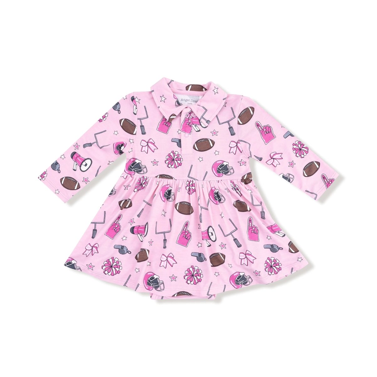 Angel Dear Angel Dear Long Sleeve Polo Bodysuit Dress Babies Bamboo - Everetts Place Boutique - 