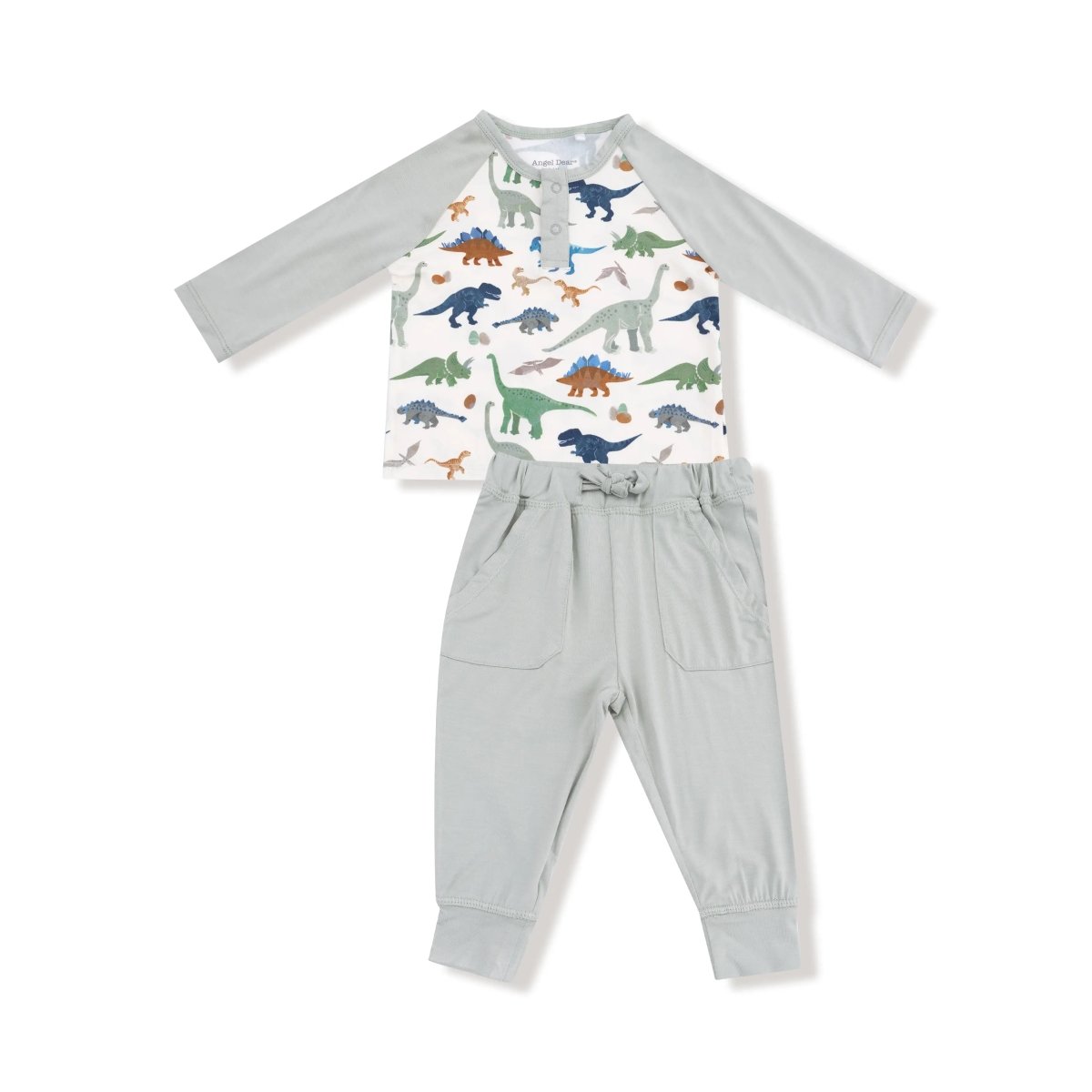 Angel Dear Angel Dear Long Sleeve Raglan Henley And Jogger Set - Everetts Place Boutique - 