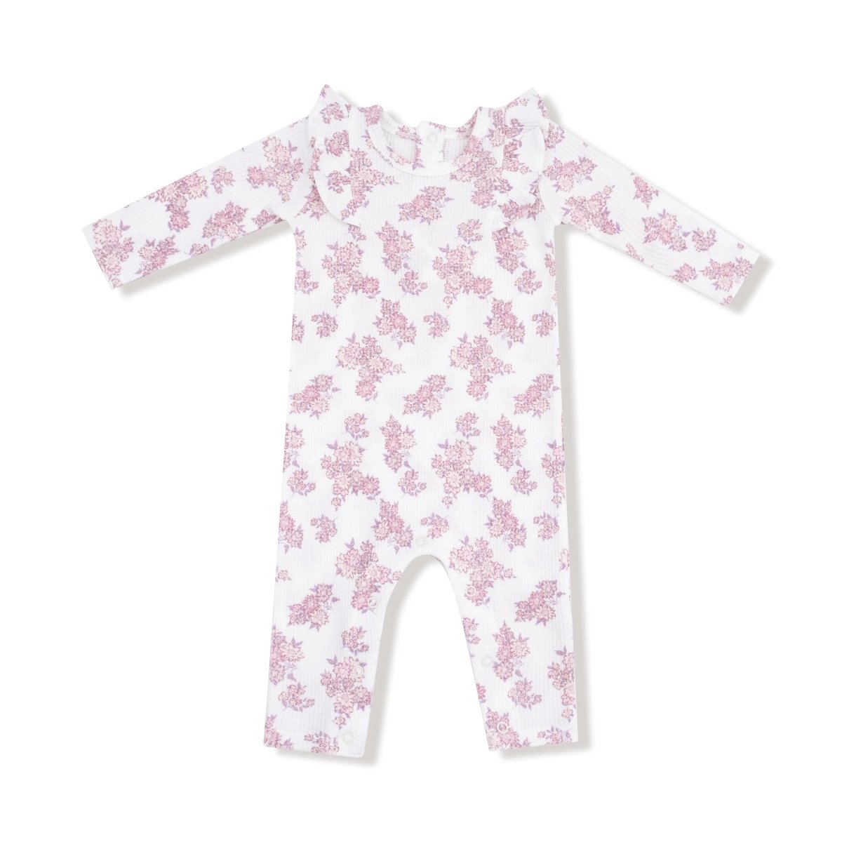 Angel Dear Angel Dear Long Sleeve Ruffle Romper Waffle Knit Cozy - Everetts Place Boutique - 