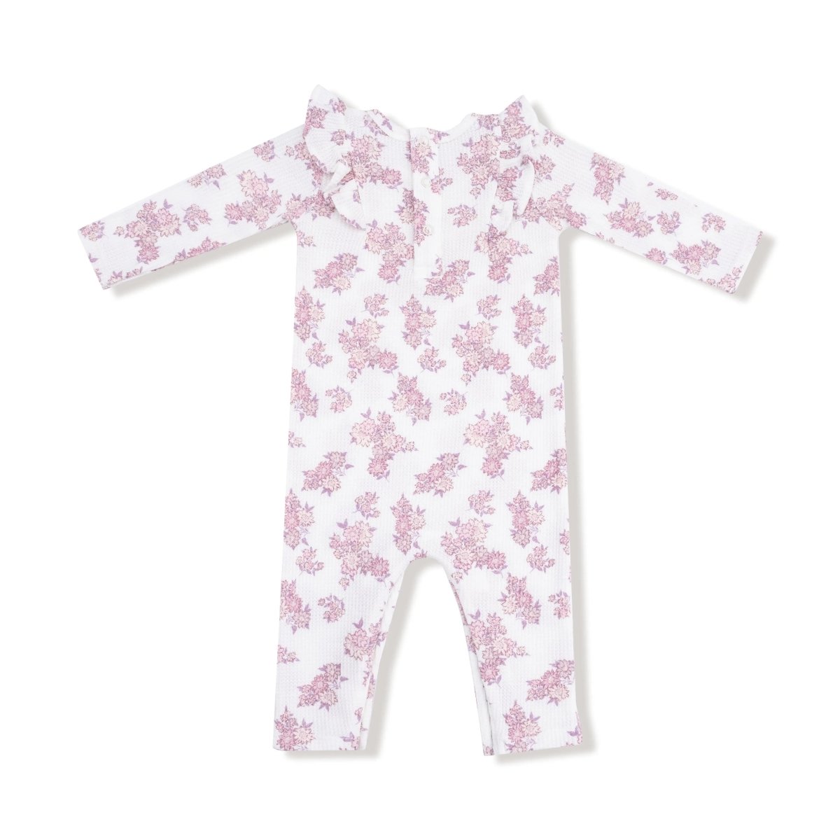 Angel Dear Angel Dear Long Sleeve Ruffle Romper Waffle Knit Cozy - Everetts Place Boutique - 