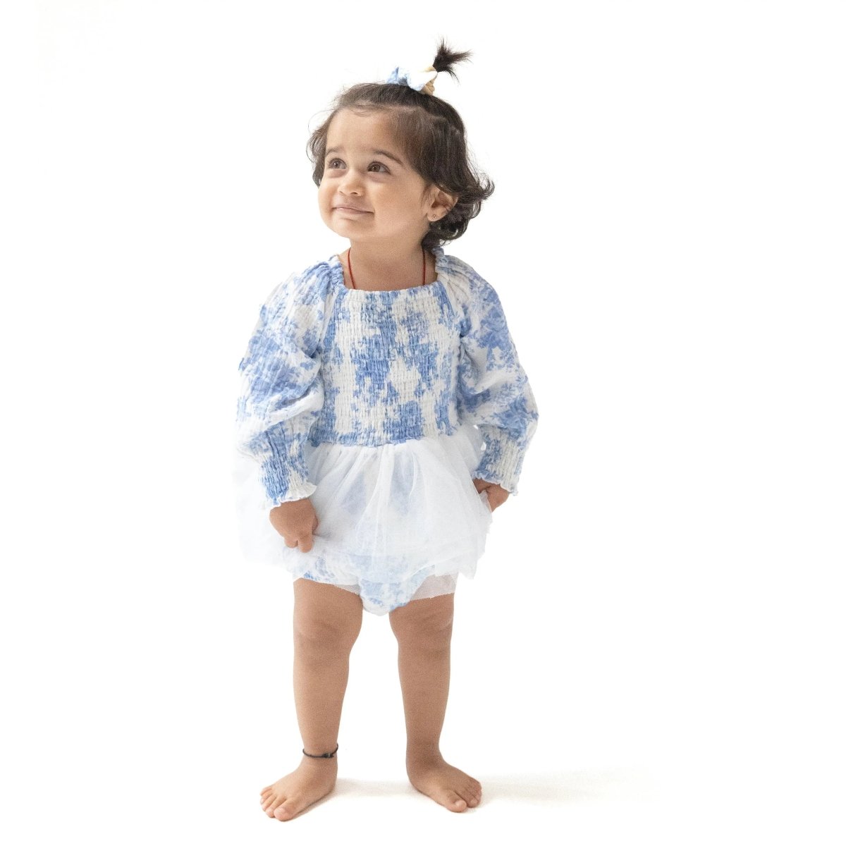 Angel Dear Angel Dear Long Sleeve Smocked Bubble Romper With Tutu - Everetts Place Boutique - 