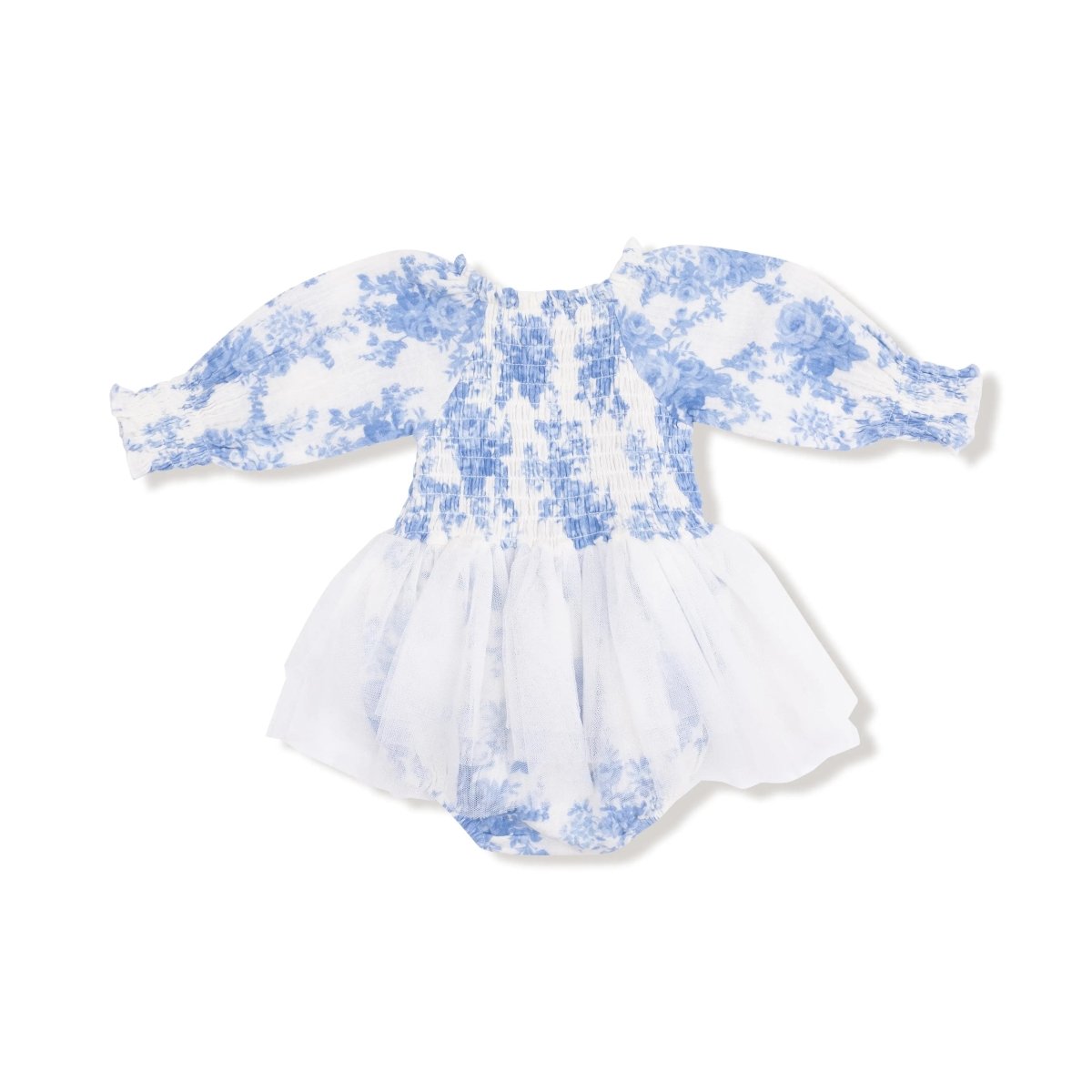 Angel Dear Angel Dear Long Sleeve Smocked Bubble Romper With Tutu - Everetts Place Boutique - 