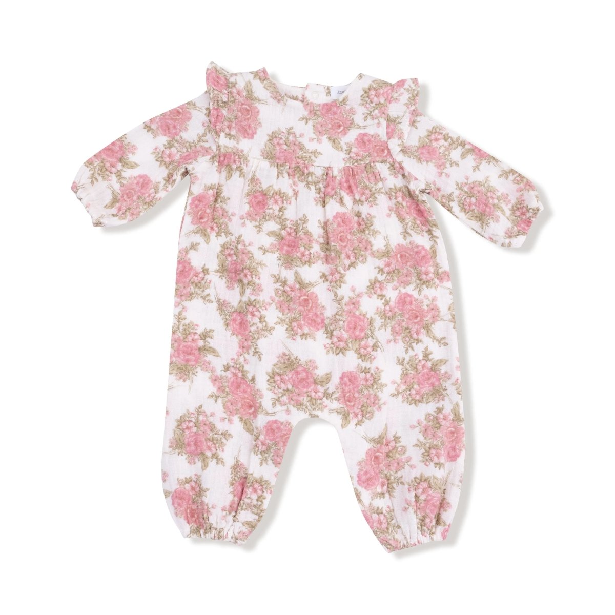 Angel Dear Angel Dear Organic Cotton Ruffle Sleeve Romper For Babies - Everetts Place Boutique - 