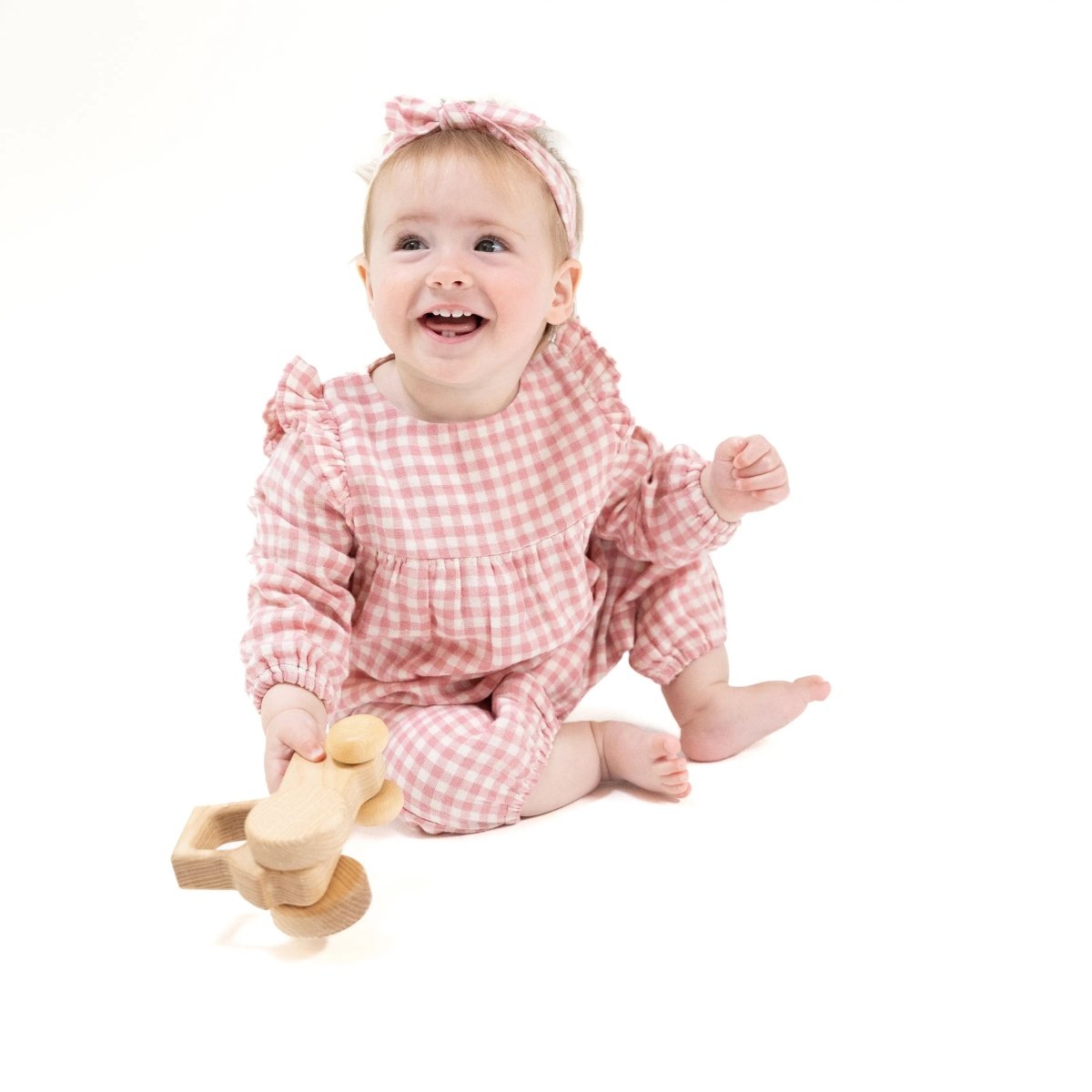 Angel Dear Angel Dear Organic Ruffle Sleeve Romper for Baby Muslin - Everetts Place Boutique - 