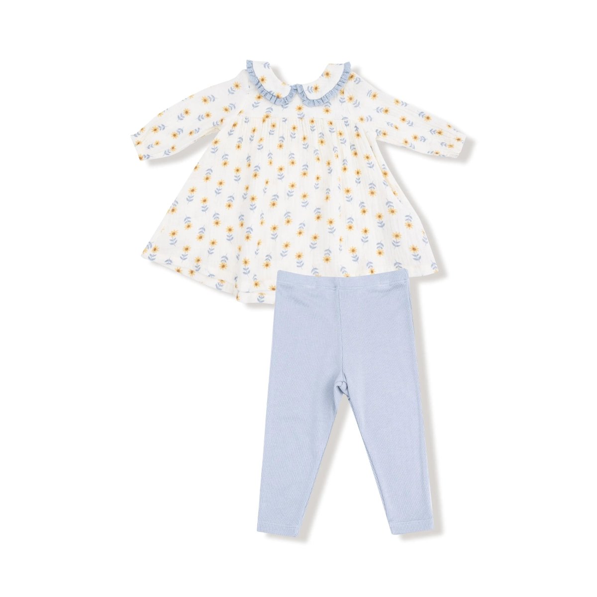 Angel Dear Angel Dear Peter Pan Collar Dress And Leggings Set - Everetts Place Boutique - 