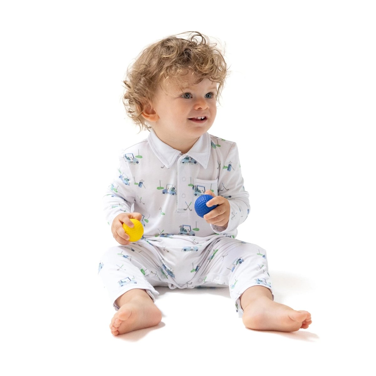 Angel Dear Angel Dear Polo Romper for Baby Silky Bamboo Viscose - Everetts Place Boutique - 