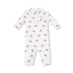 Angel Dear Angel Dear Polo Romper Ribbed Modal Cozy Baby Outfit - 