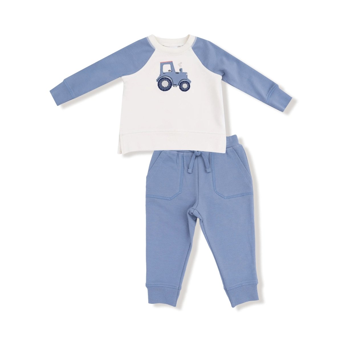 Angel Dear Angel Dear Raglan Sweatshirt Jogger Set Tractor Applique - Everetts Place Boutique - 