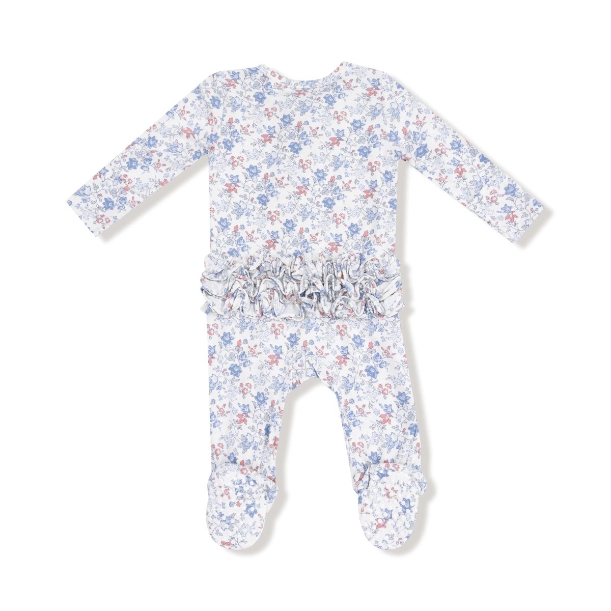 Angel Dear Angel Dear Ruffle Back Zipper Baby Footie Bamboo Soft - Everetts Place Boutique - 