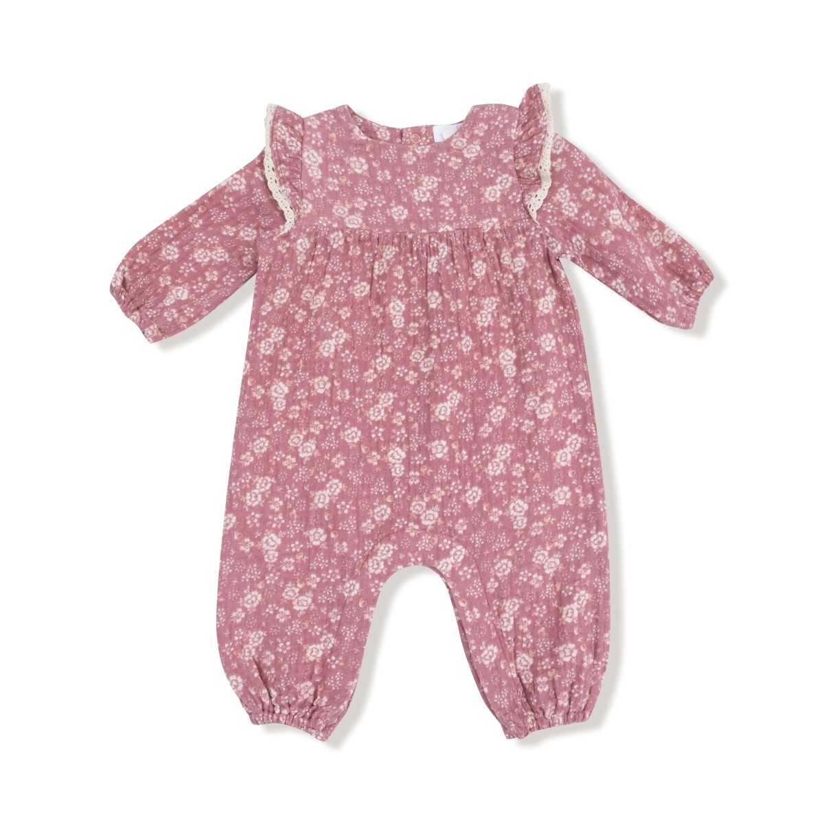 Angel Dear Angel Dear Ruffle Sleeve Organic Cotton Romper For Baby - Everetts Place Boutique - 
