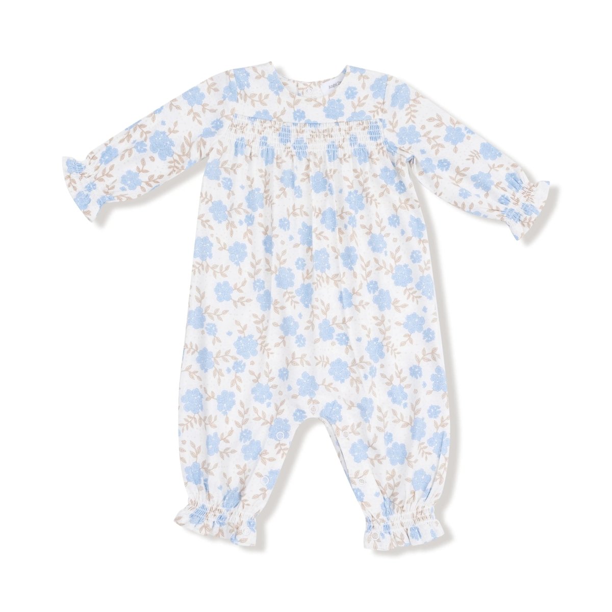 Angel Dear Angel Dear Smocked Long Sleeve Baby Romper Soft Viscose - Everetts Place Boutique - 
