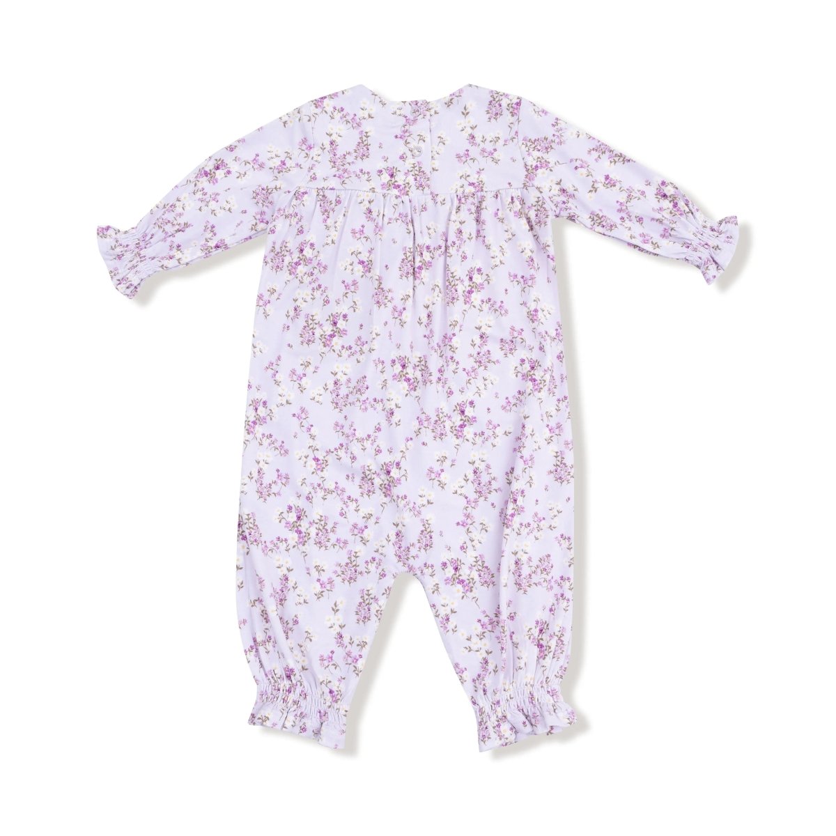 Angel Dear Angel Dear Smocked Long Sleeve Baby Romper Viscose Bamboo - Everetts Place Boutique - 
