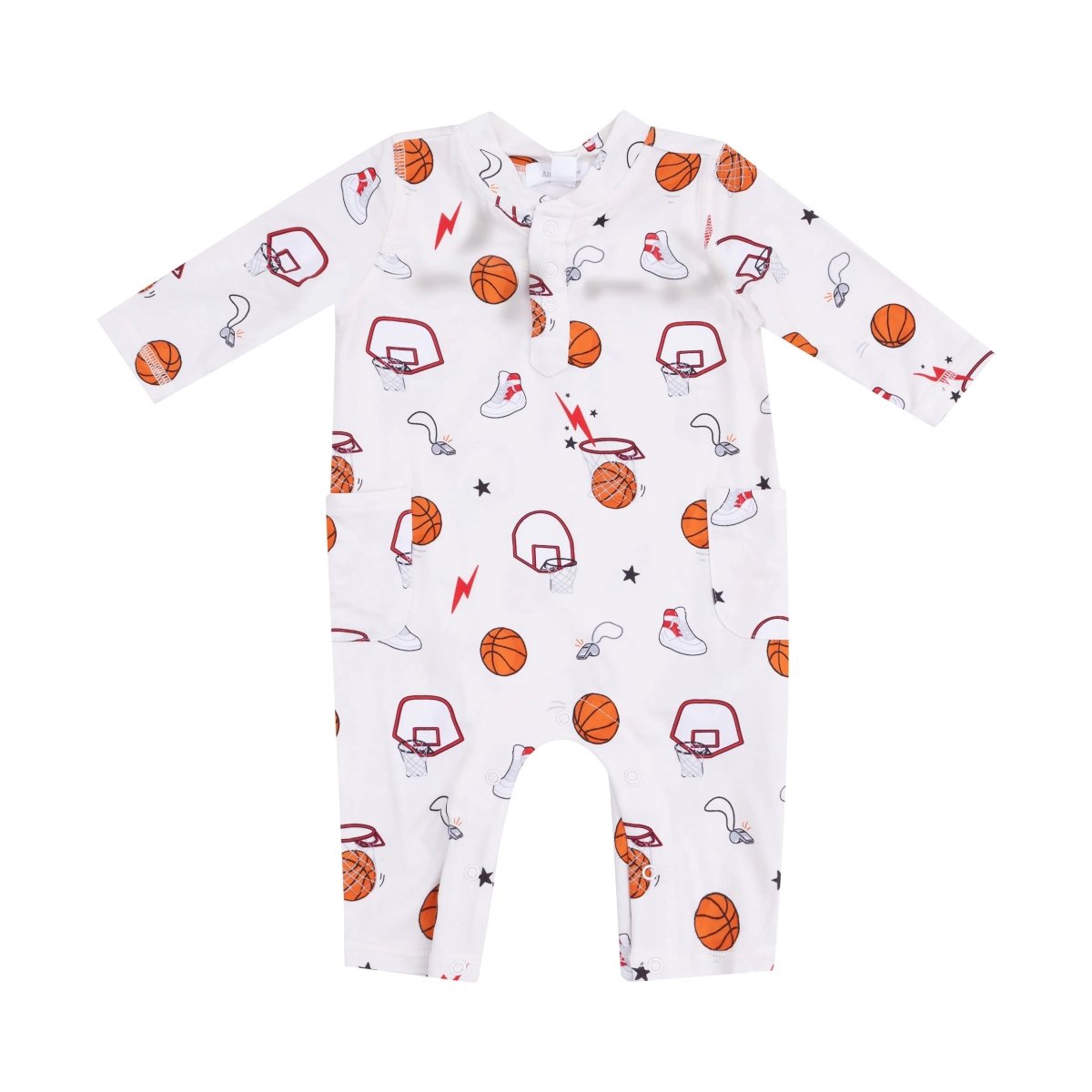 Angel Dear Angel Dear Uni Romper Henley Neckline Fall Winter Baby - Everetts Place Boutique - 