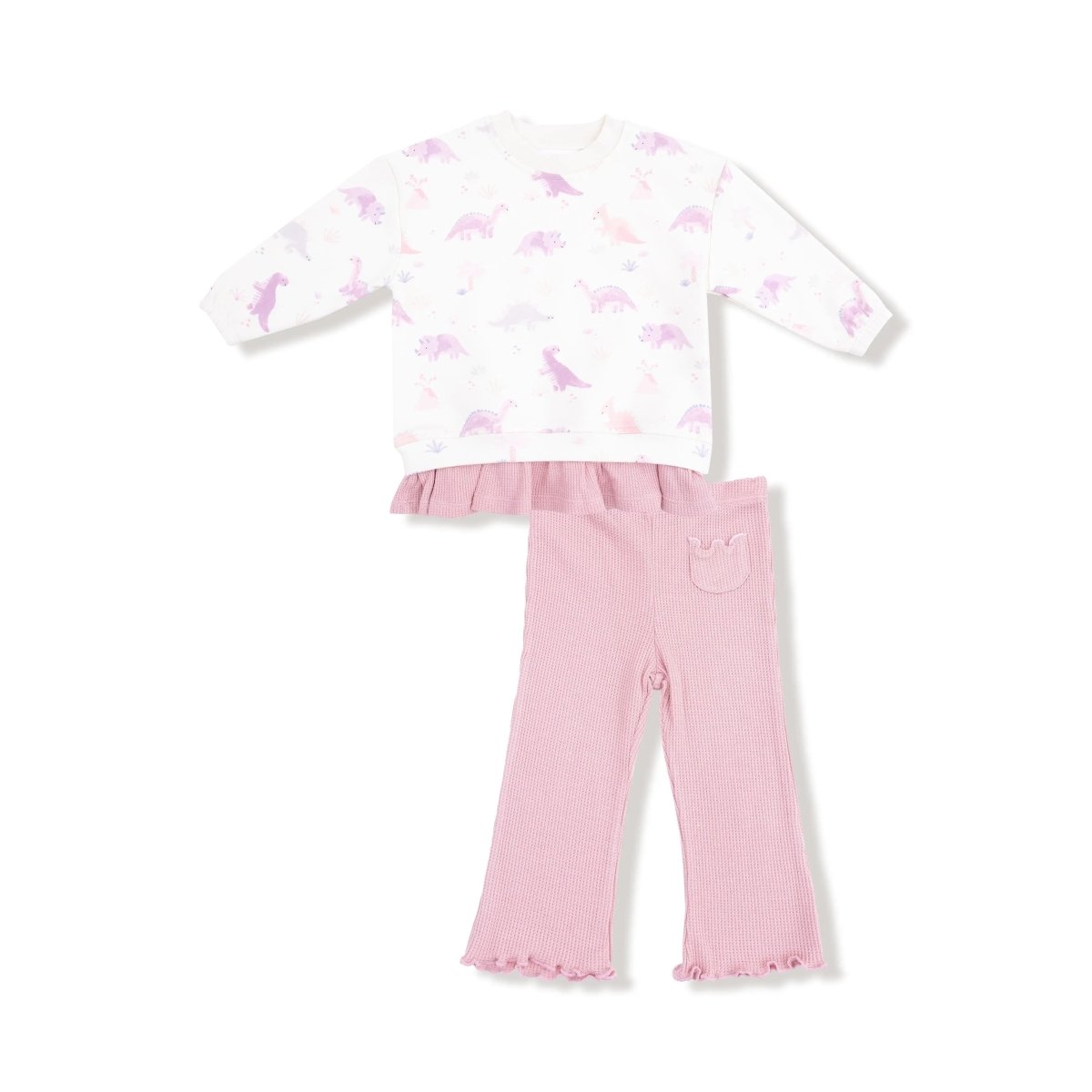 Angel Dear Angel Dear Waffle Pullover With Ruffle Bow And Leggings - Everetts Place Boutique - 