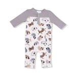 Angel Dear Angel Dear Waffle Romper With Contrast Sleeves For Baby - Everetts Place Boutique - 