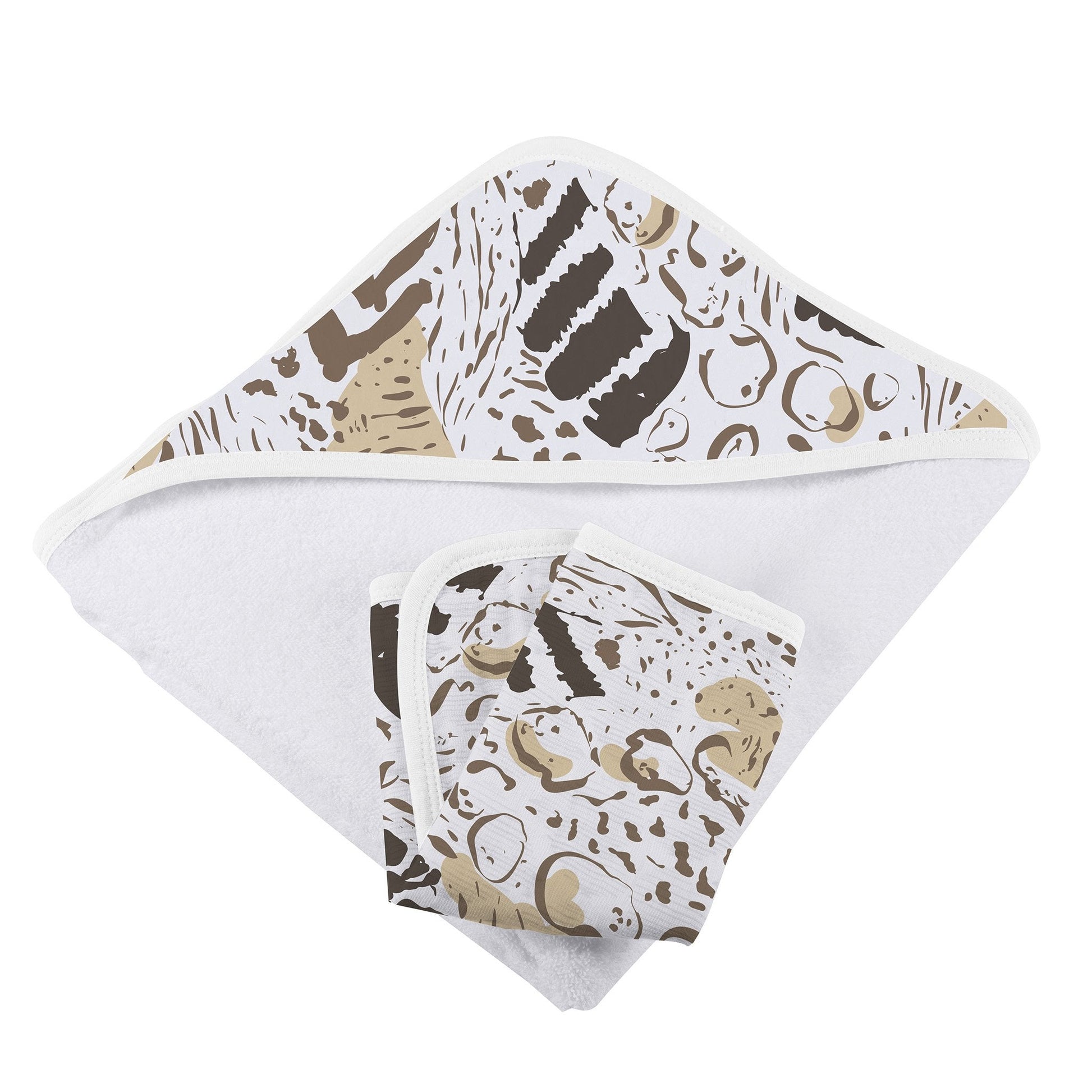 Animal Print Bamboo Hooded Towel and Washcloth Set for Kids Newcastle Classics