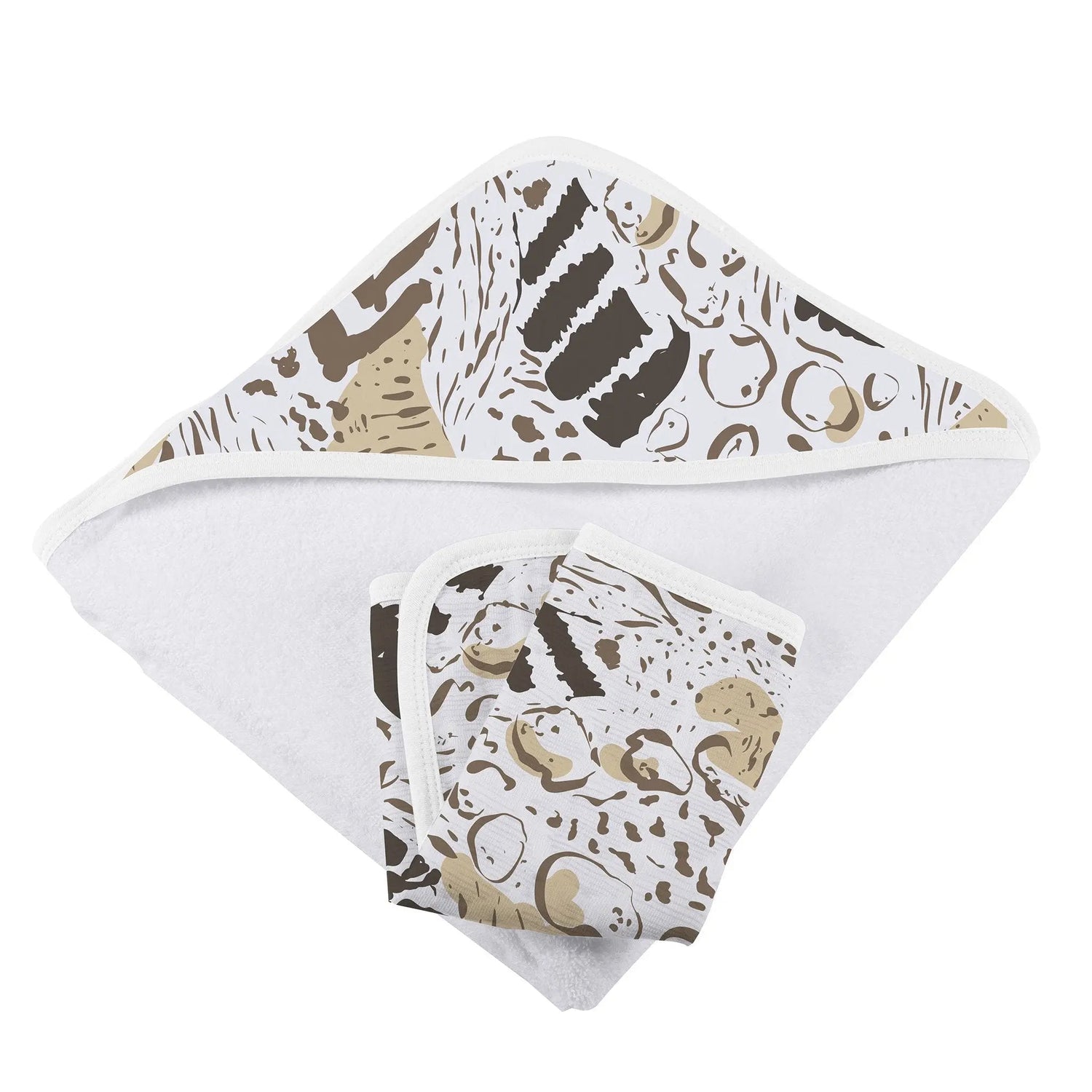 Newcastle Classics Animal Print Bamboo Hooded Towel and Washcloth Set - 