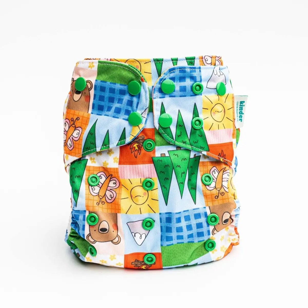 Kinder Cloth Diaper Co. - Animals and Insects: Essentials Pocket Cloth Diaper with Athletic Wicking -