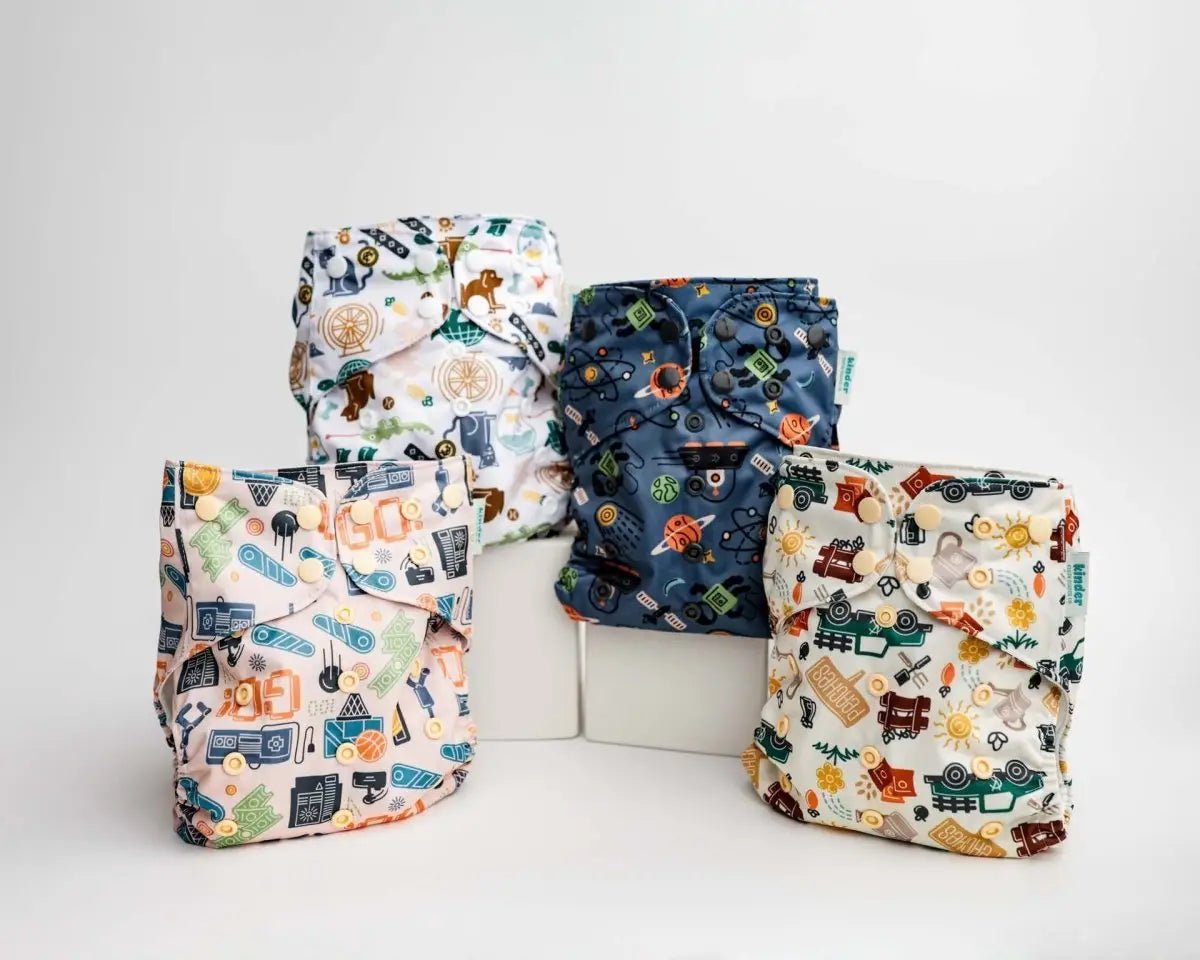 Kinder Cloth Diaper Co. - Animals and Insects: Essentials Pocket Cloth Diaper with Athletic Wicking -
