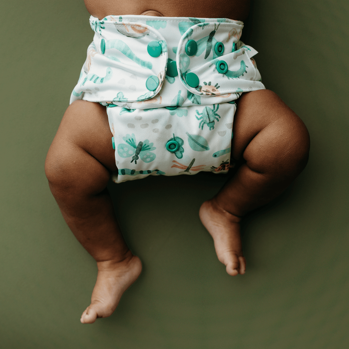 Kinder Cloth Diaper Co. Animals and Insects: Essentials Pocket Cloth Diaper with Athletic Wicking Jersey, Grows with your Baby Everetts Place