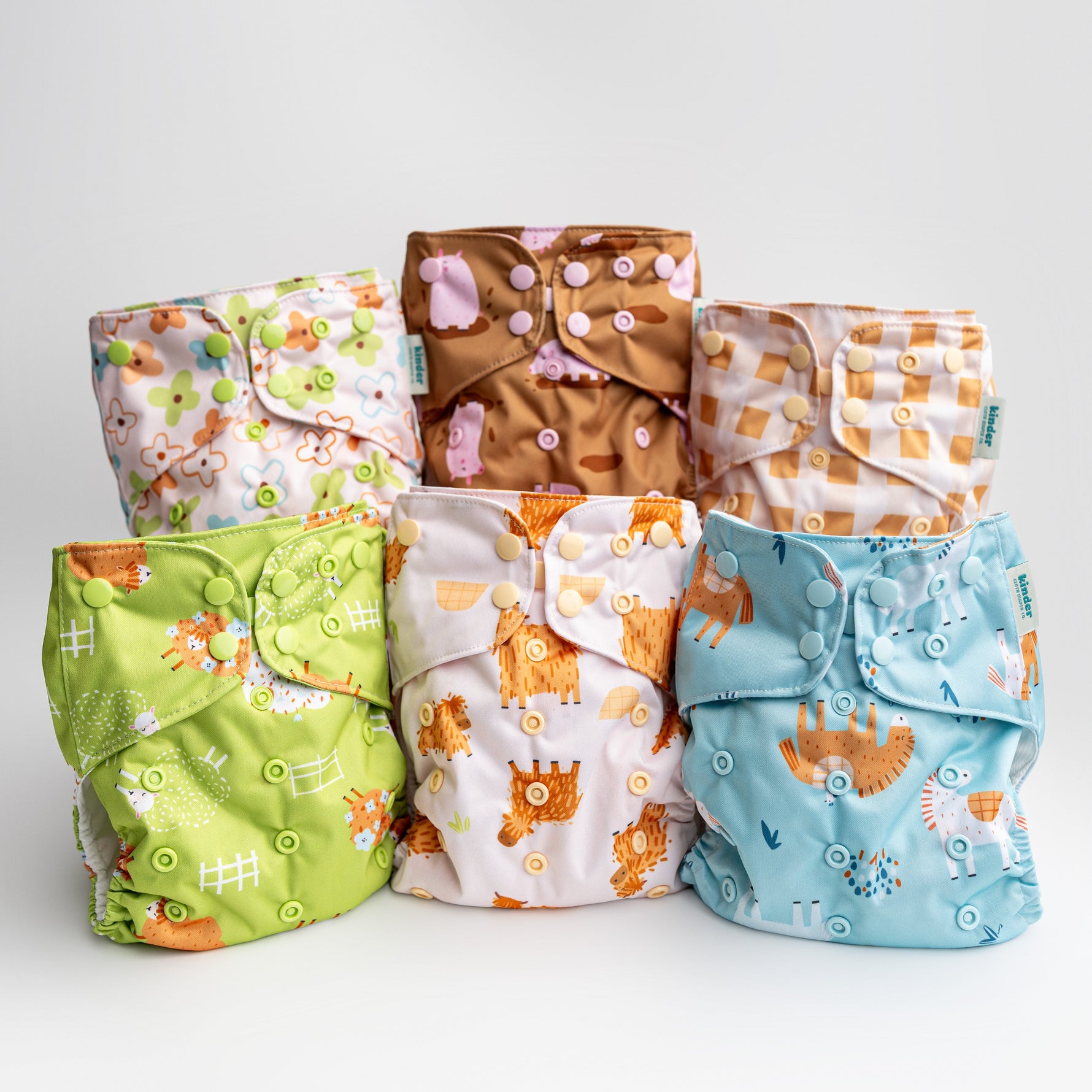 Kinder Cloth Diaper Co. - Animals and Insects: Essentials Pocket Cloth Diaper with Athletic Wicking -