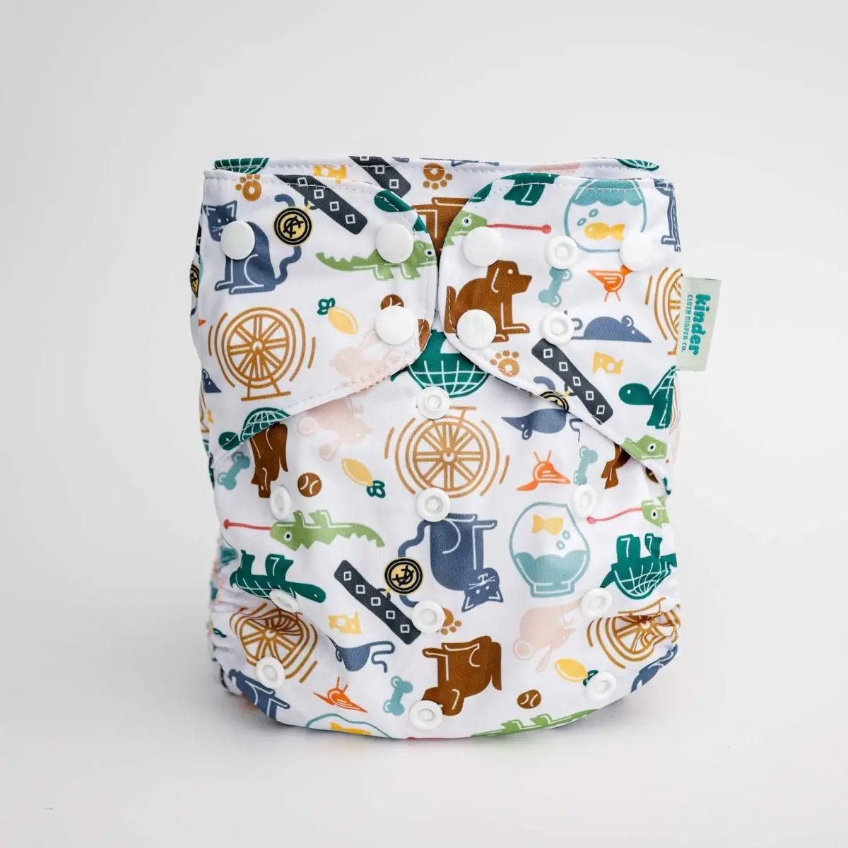 Kinder Cloth Diaper Co. - Animals and Insects: Essentials Pocket Cloth Diaper with Athletic Wicking -