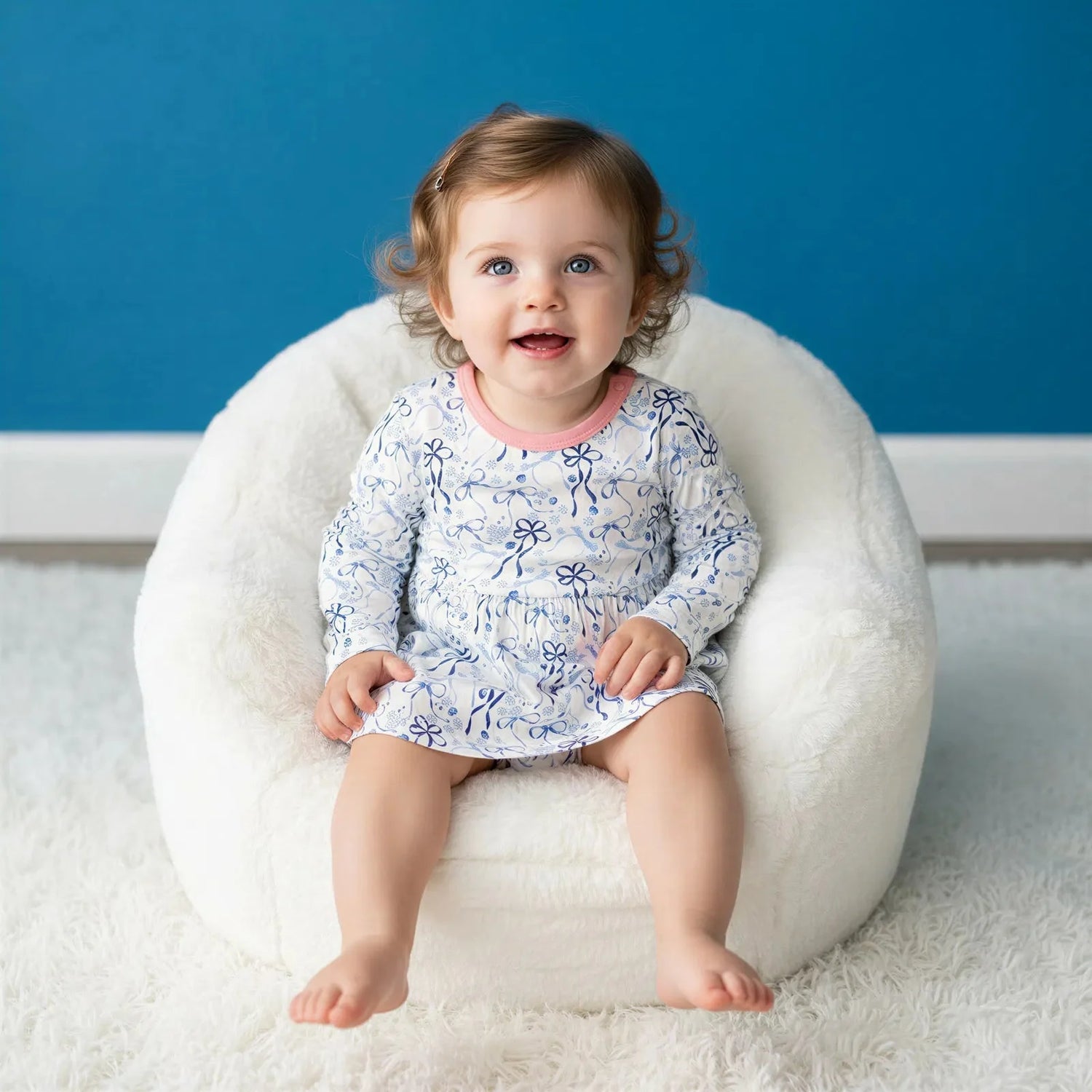 Long Sleeve Bamboo Bodysuit Dress - Dreidel Bows