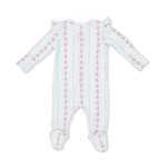 Angel Dear Antoinette Stripe - 2 Way Ruffle Sleeve Zipper Footie - 