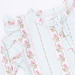 Angel Dear Antoinette Stripe - 2 Way Ruffle Sleeve Zipper Footie - 