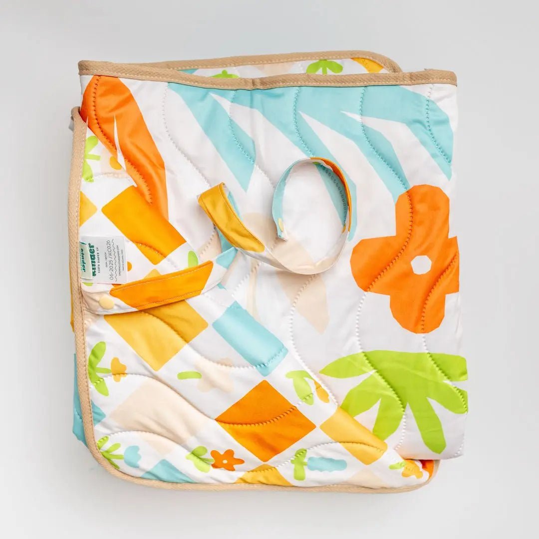 Kinder Cloth Diaper Co. Anywhere Adventure Play Mat, Featuring Quilted Wipeable Machine Washable Fabric - 