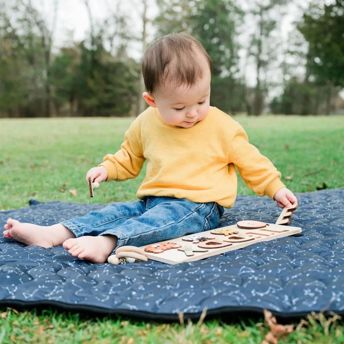 Kinder Cloth Diaper Co. Anywhere Adventure Play Mat, Featuring Quilted Wipeable Machine Washable Fabric - 