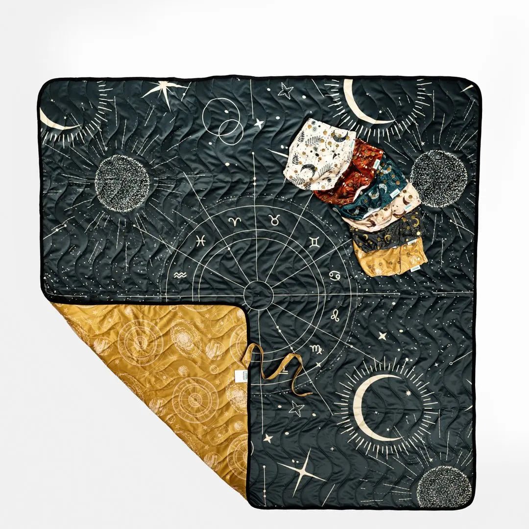 Kinder Cloth Diaper Co. Anywhere Adventure Play Mat, Featuring Quilted Wipeable Machine Washable Fabric - 