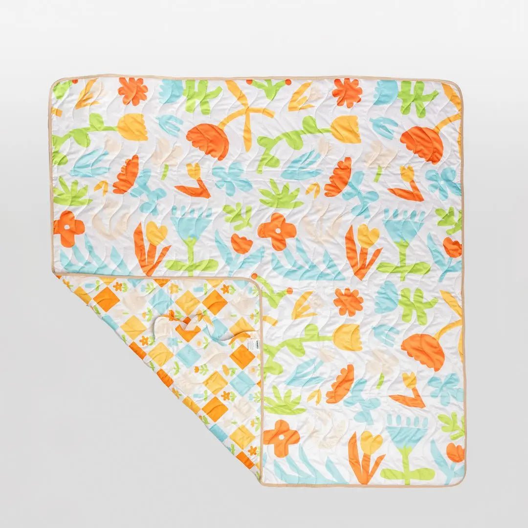 Kinder Cloth Diaper Co. Anywhere Adventure Play Mat, Featuring Quilted Wipeable Machine Washable Fabric - 
