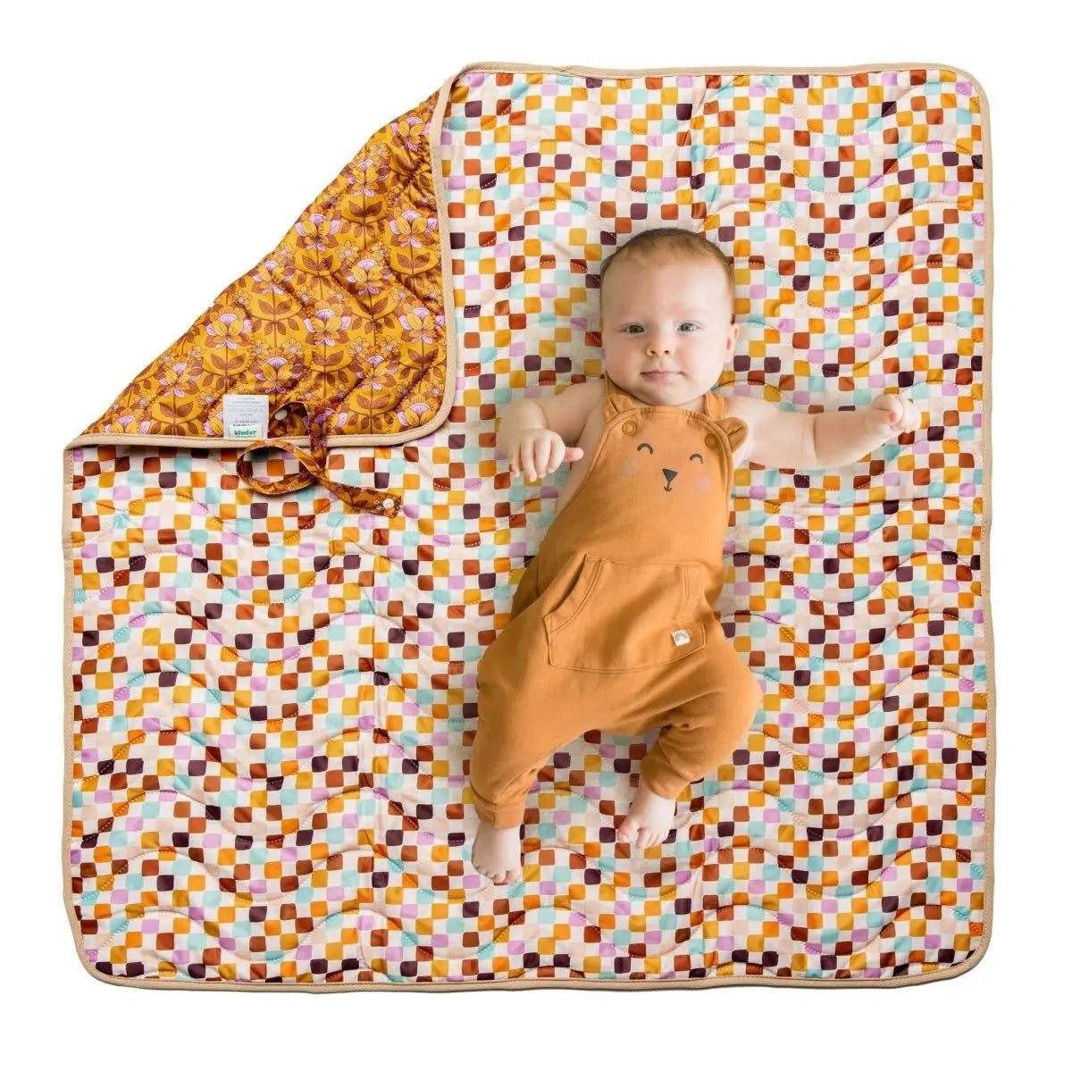 Kinder Cloth Diaper Co. Anywhere Adventure Play Mat, Featuring Quilted Wipeable Machine Washable Fabric - 