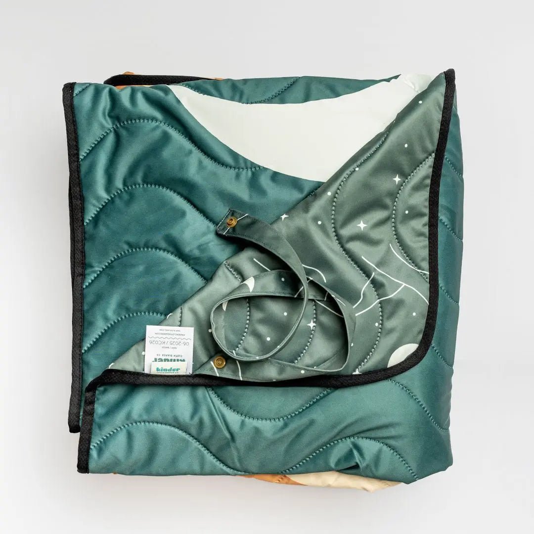 Kinder Cloth Diaper Co. Anywhere Adventure Play Mat, Featuring Quilted Wipeable Machine Washable Fabric - 