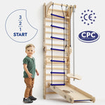 Goodevas Apollo Swedish Wall / Climbing ladder for Little Austronauts + Moon swing Set + Slide Board - 