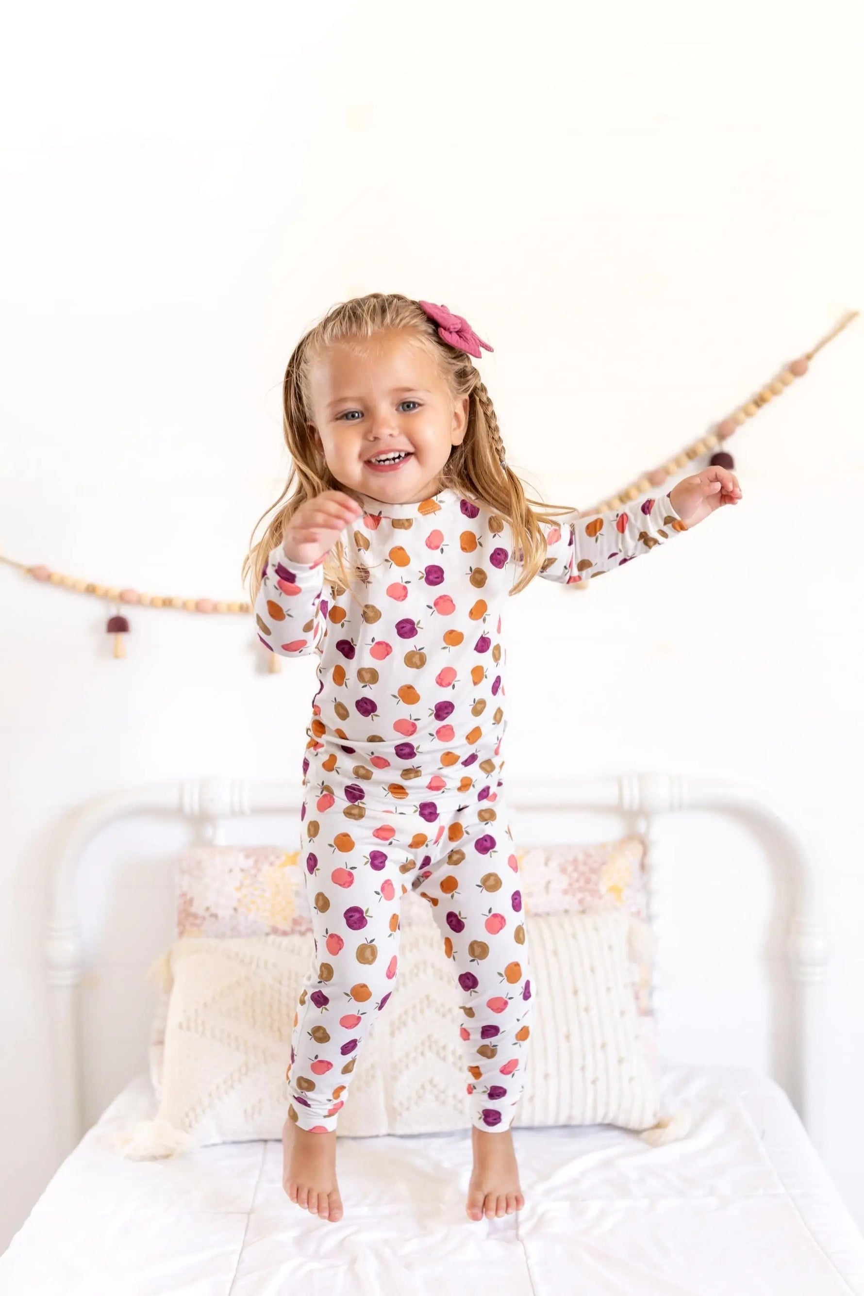 Apple of My Eye 2pc Bamboo Pajamas - Fall Girls PJs - Head, Sleeve, Baby & Toddler Clothing, Smile, Happiness | Everetts Place