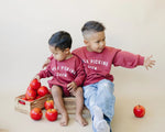 Little Joy Co. Apple Picking Crew Sweatshirt Romper With Snap Closure - Everetts Place Boutique - 