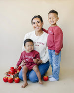 Little Joy Co. Apple Picking Crew Sweatshirt Romper With Snap Closure - Everetts Place Boutique - 
