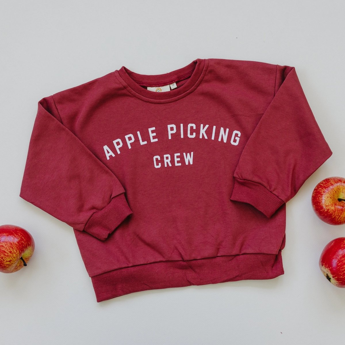 Little Joy Co. Apple Picking Lightweight Crewneck Sweatshirt For Kids - Everetts Place Boutique - 