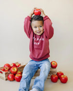Little Joy Co. Apple Picking Lightweight Crewneck Sweatshirt For Kids - Everetts Place Boutique - 
