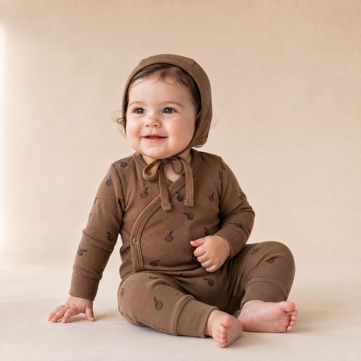 Organic Kimono Onesie & Pants Set - Apple by Makemake Organics