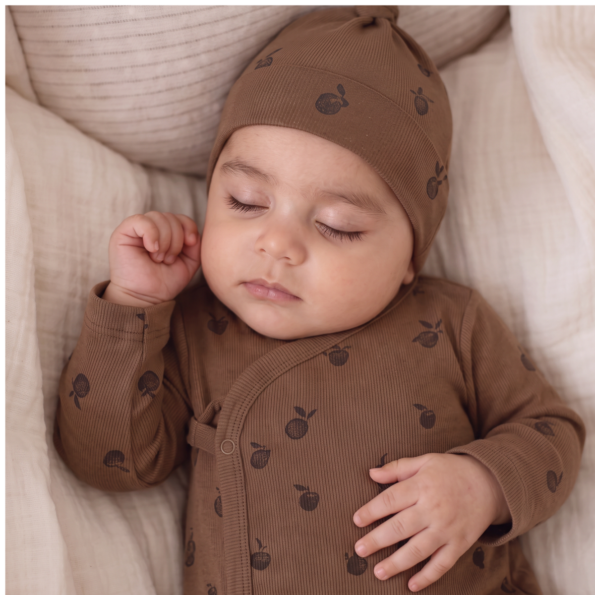 Organic Kimono Infant Sleep Gown - Apple by Makemake Organics