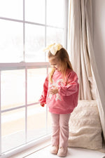 Little Joy Co. Applique Floral Bow Crewneck Sweatshirt Soft Cozy Warm - Everetts Place Boutique - 