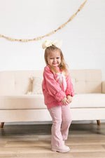 Little Joy Co. Applique Floral Bow Crewneck Sweatshirt Soft Cozy Warm - Everetts Place Boutique - 