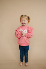 Little Joy Co. Applique Floral Bow Crewneck Sweatshirt Soft Cozy Warm - Everetts Place Boutique - 