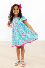Mila & Rose ® Aqua Garden Pom Pom Dress - 